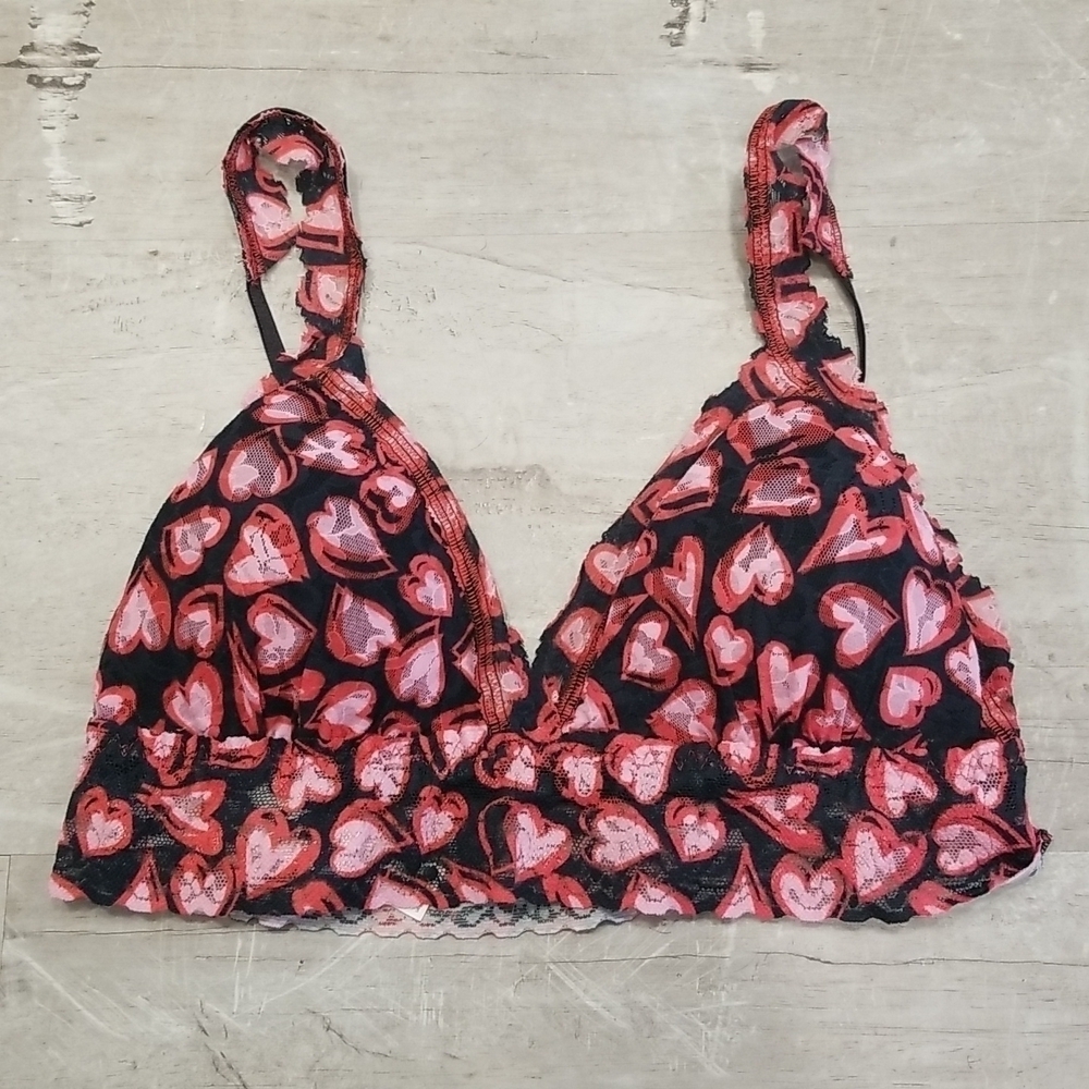 Hanky Panky Printed Signature Lace Padded Crossover Bralette Love Potion Nwt — image 6 of 8